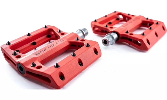 Pedalas Cube RFR Flat HPP, termoplastinis elastomeras (tpe), raudona sp., 2 vnt.