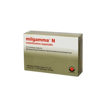 MILGAMMA N 40 mg/90 mg/250 mcg kapsulės N20