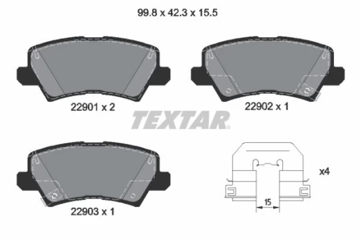 TEXTAR 2290101 Brake pad set