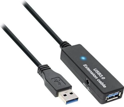 USB kabelis InLine USB- A - 15 m Juoda (35656)