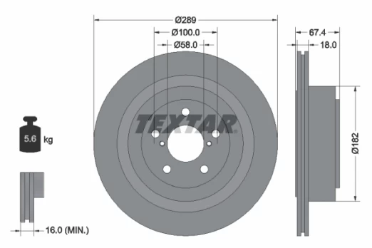 TEXTAR 92173603 Brake Disc