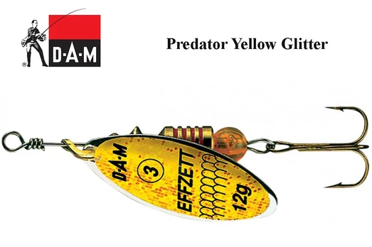 Sukriukės (blizgės) DAM Effzett predator yellow glitter 7 g