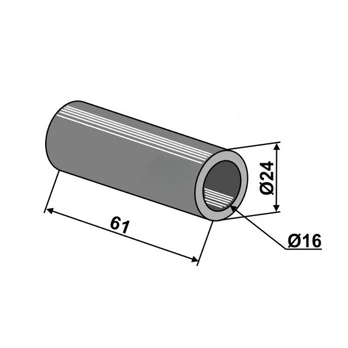 Įvorė d 16 mm, D 24 mm, h