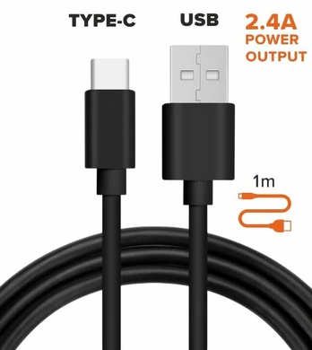 Kabelis Alburnus, USB/USB Type-C, 100 cm, juoda