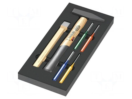 Kit: for impact | Kit: hammer,punchers,flat cutter | 6pcs.
