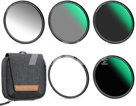 K&F Concept K&F 77MM, Magnetic 5pcs Filter Kit,GND8+ND8+ND64+ND1000+Magnetic Adapter Ring