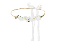 Flower crown, baltas, 18cm kaina