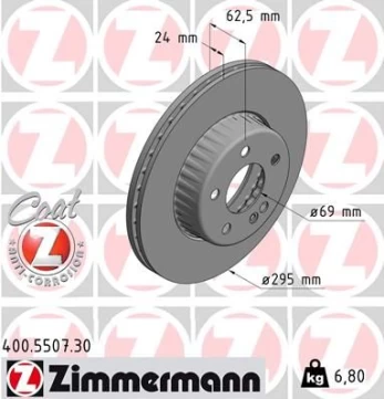 Stabdžių diskas ZIMMERMANN 400.5507.30