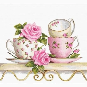 Stacked Tea Cups SBA2327 - siuvinėjimo kryželiu rinkinys