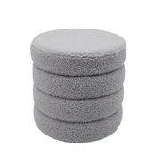 Pufas Domoletti Round, pilkas, 37 cm x 37 cm x 40 cm kaina