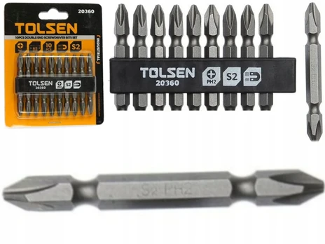 Tolsen Tools antgalių rinkinys Ph2 65mm - 10 vnt.
