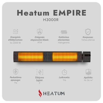 Ekonomiškas šildytuvas Heatum H3000R EMPIRE