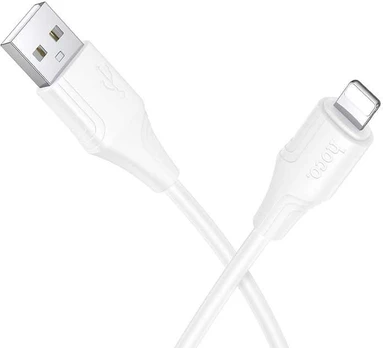 Silicone Cable USB A to Lightning Hoco 27W 1 m X124 baltas