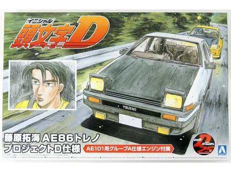 Aoshima - Initial D Takumi Fujiwara AE86 Trueno Project D Ver. w/Engine, 1/24, 05957