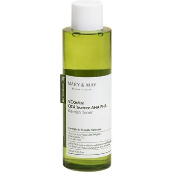 MARY & MAY - Vegan CICA Tea Tree AHA PHA Blemish Toner 200ml