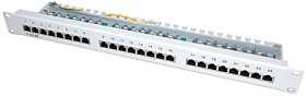 VALUE Kat.5e Class D 48.26cm 19Zoll-Patchpanel 24P geschirmt grau