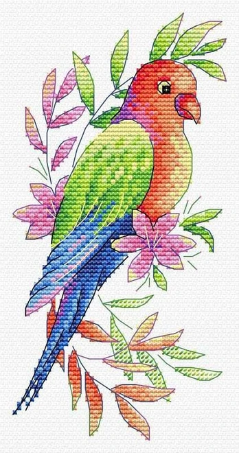 Water-soluble canvas cross sitch kit A parrot SV-535