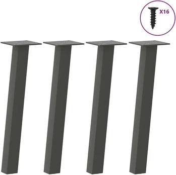 Kavos staliuko kojelės, 4 vnt., antracito, 42cm, plienas
