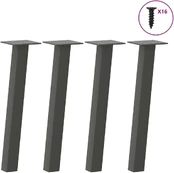 Kavos staliuko kojelės, 4 vnt., antracito, 42cm, plienas kaina