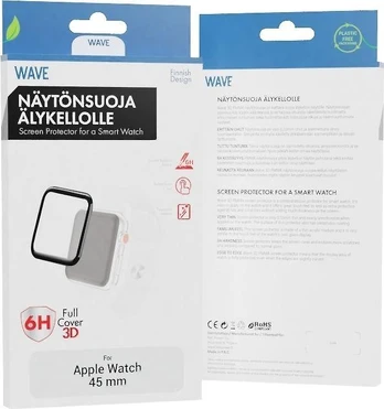 Wave 3D PMMA ekrano apsauga, Apple Watch 45 mm, juoda