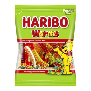 HARIBO guminukai WORMS, vaisių skonio, 100 g., HARI7737