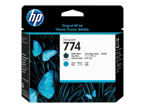 HP 774 Matte Black/Cyan Printhead | P2W01A