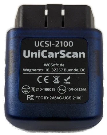 WGsoft UniCarScan UCSI-2100 Bluetooth OBD2 diagnostikos adapteris (Motoscan, Scanmaster, Bimmercode, ScanMyOpel)