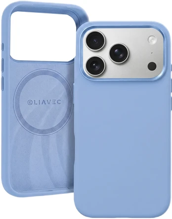 Dėklas Liavec Silky Case with Metal Camera Frame do Iphone 18 Pro Max/17 Pro Max Šviesiai mėlynas