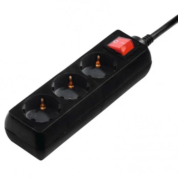 Extensioncord Hama 3-Way, Switch, 3m, Black