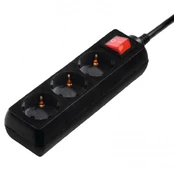 Extensioncord Hama 3-Way, Switch, 3m, Black kaina