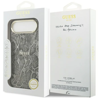 Dėklas Guess Python Pattern MagSafe do iPhone Air juoda