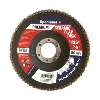 Lapelinis šlifavimo diskas 125 mm, P100, Ceramic PREMIUM, SPECIALIST+