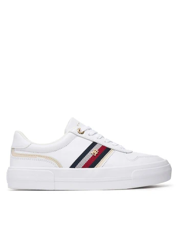 Laisvalaikio batai Tommy Hilfiger Th Platform Vulc Leather FW0FW09603 Balta