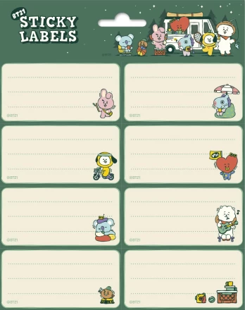 BT21 lipdukai sąsiuviniams