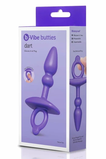 b-Vibe Dart Silicone Plug - Ergonomic Shape, Waterproof, Black, 12.7 cm
