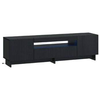 LED televizoriaus spintelė Juoda Apdirbta mediena