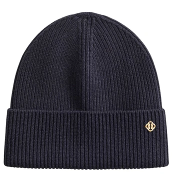 Skrybėlė moterims, Mėlyna, Wool ribbed beanie