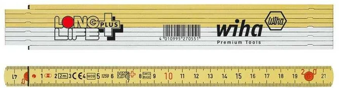 Sulankstomas metras WIHA Longlife Plus (2 m, 10 segmentų)