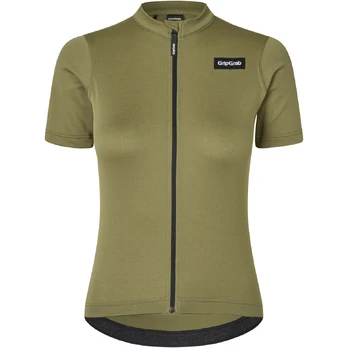GripGrab EXPLR Merinotech moteriški marškinėliai | Olive Green, M