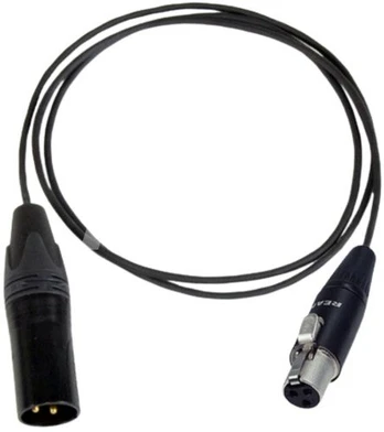 Mini XLR (F) / XLR (M) audio cable - 0,3m