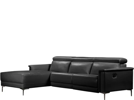 Trivietė sofa reglaineris Loft24 Lund, juoda