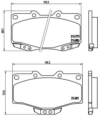 Stabdžių trinkelių rinkinys, diskinis stabdys BREMBO P 83 009