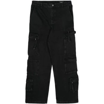 Tiesūs džinsai vyrams, Juoda, Utility cargo jeans