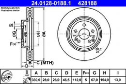 ATE 24.0128-0188.1 Brake Disc