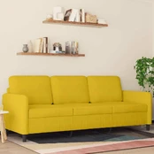 Trivietė sofa, geltonos spalvos, 180cm, aksomas kaina