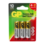 Elementai GP ALKALINE AA/LR06, 4+2vnt. kaina