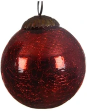 GLASS BALL 8CM 190037 Raudonas 1PCS kaina