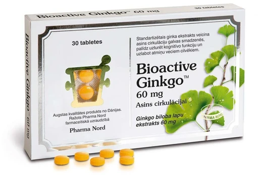 Pharma Nord Bioaktyvūs Ginkgo 60 mg tabletės N30