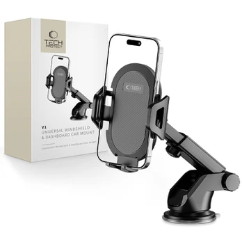 Juodas automobilinis telefono laikiklis "Tech-Protect V1 Universal Car Mount"