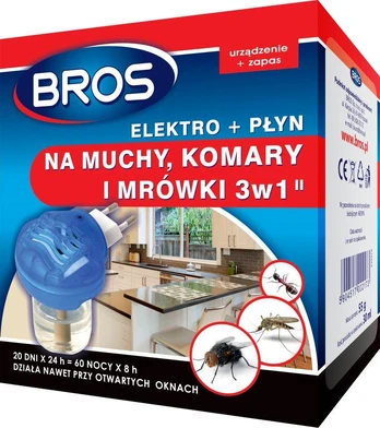 Bros Elektro + skystis musėms, uodams ir skruzdėlėms